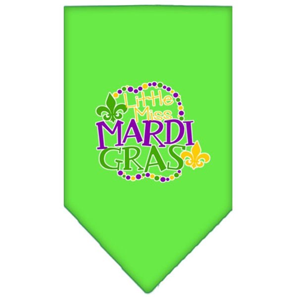 Mirage Pet Products Miss Mardi Gras Screen Print Mardi Gras BandanaLime Green Small 66-447 SMLG